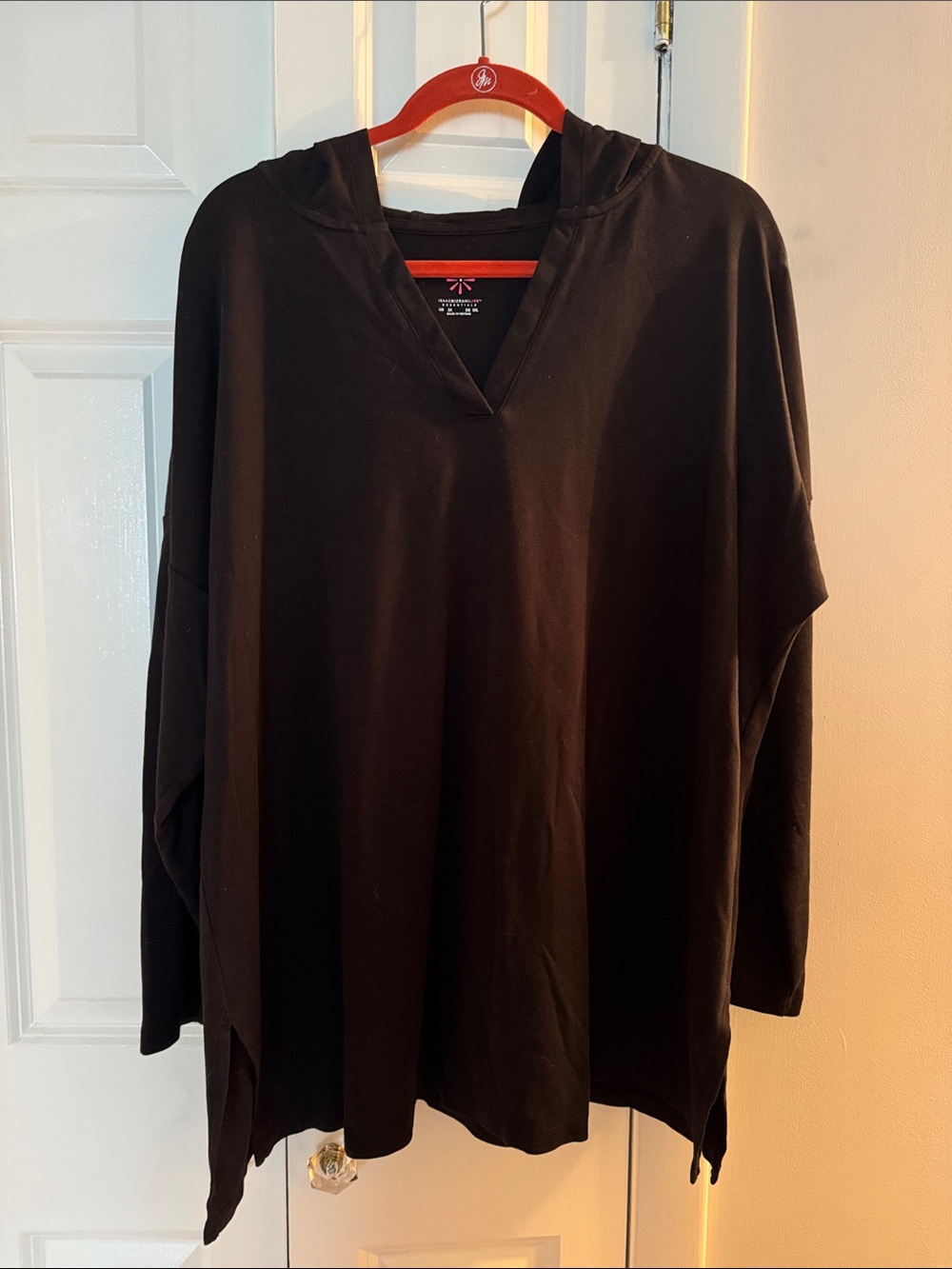 Like New Isaac Mizrahi Hooded V-Neck Pima Cotton Tunic, size 3X